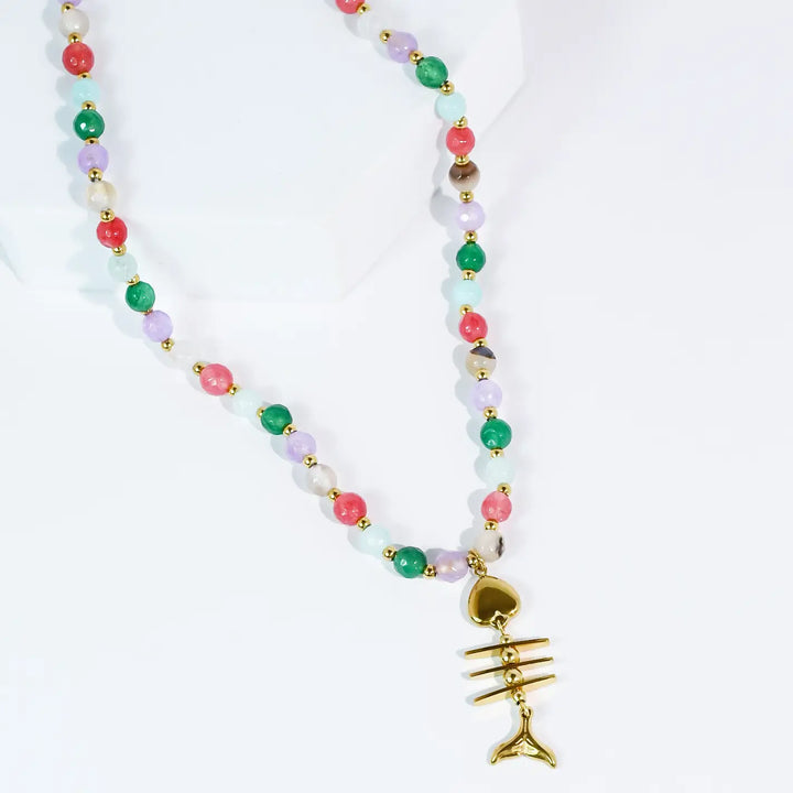 Caught One Beaded Necklace