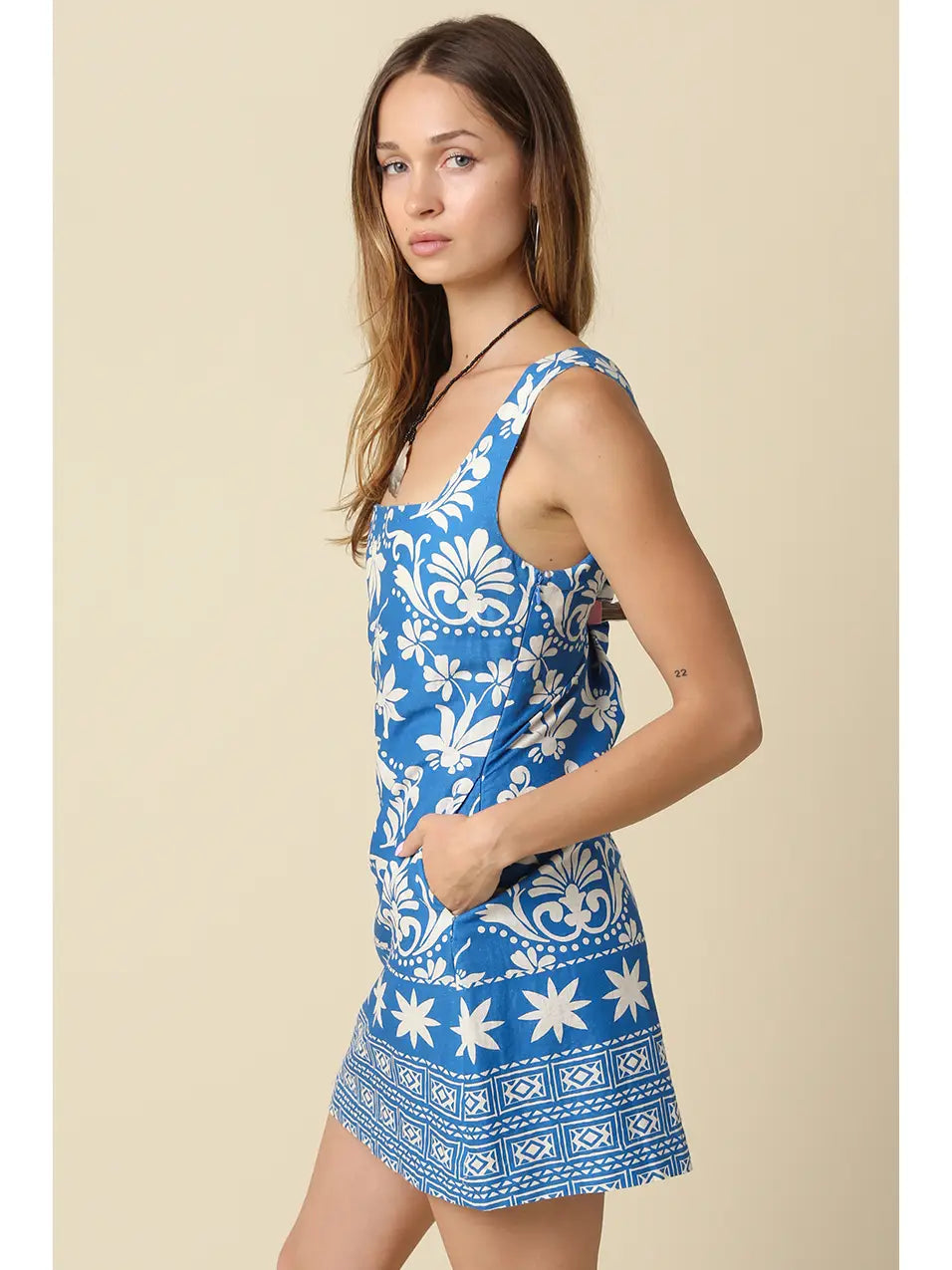 Isabella Blue Floral Mini Dress