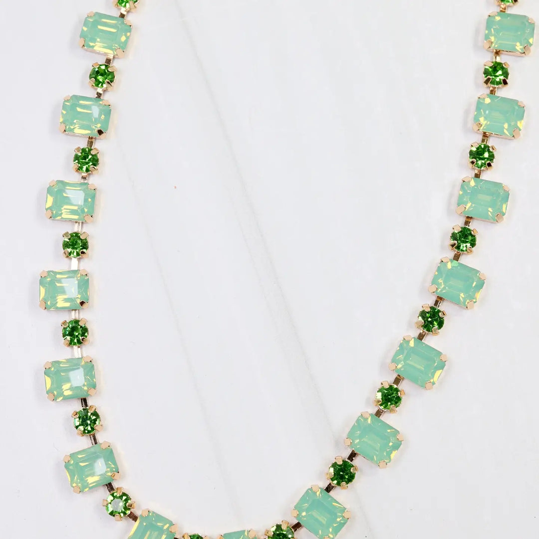 Bartlett Rhinestone Necklace Mint Opal