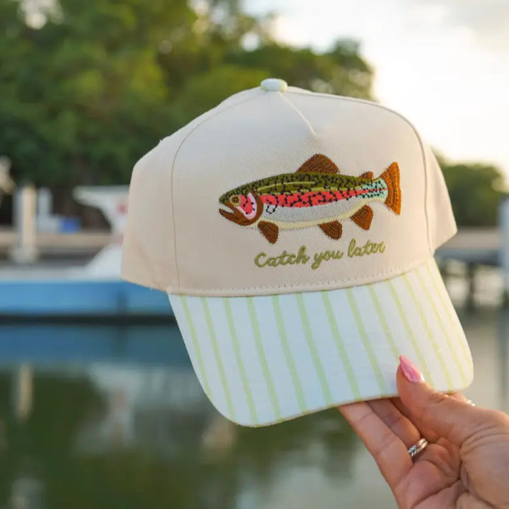 Catch You Later - Green Stripe Hat