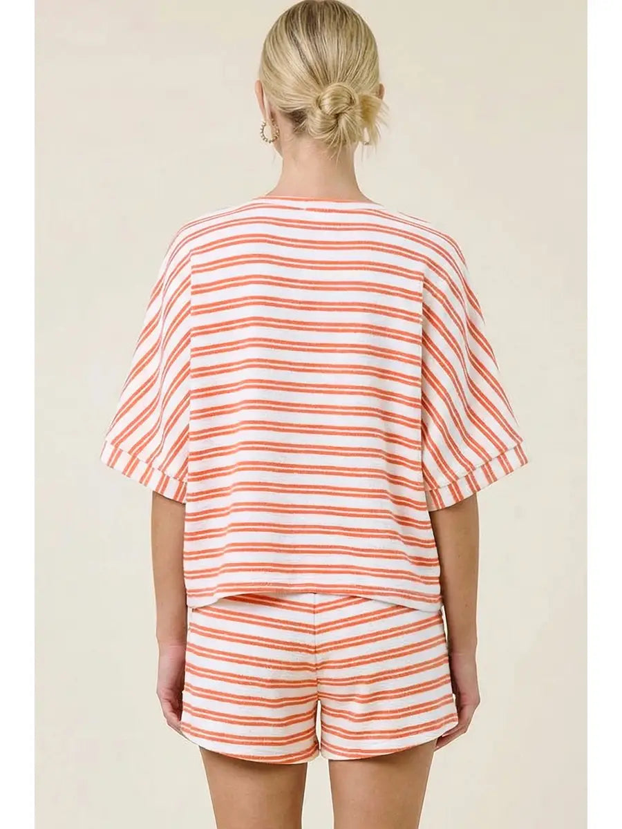 Striped Terry Cloth Shorts