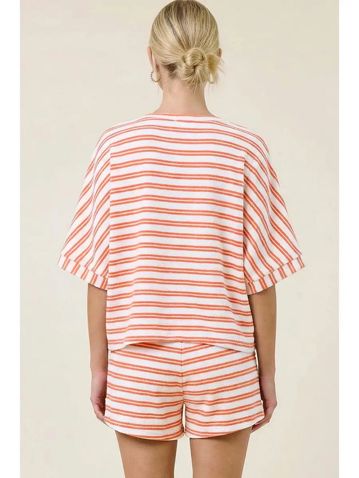 Striped Terry Cloth Shorts