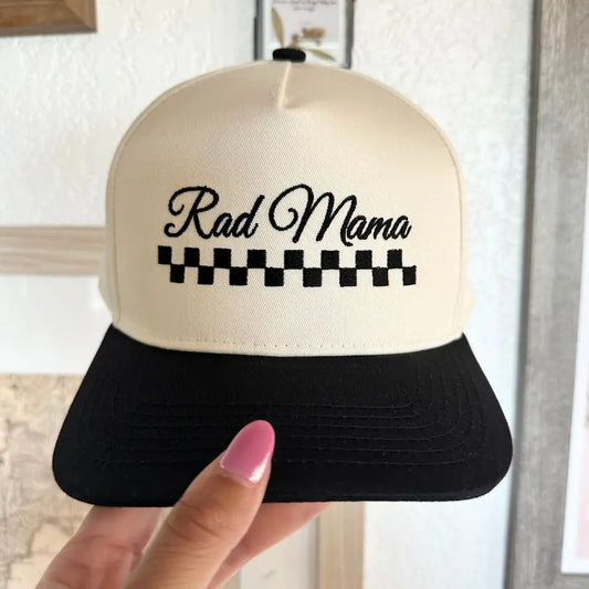 Rad Mama Checkered Embroidered Hat