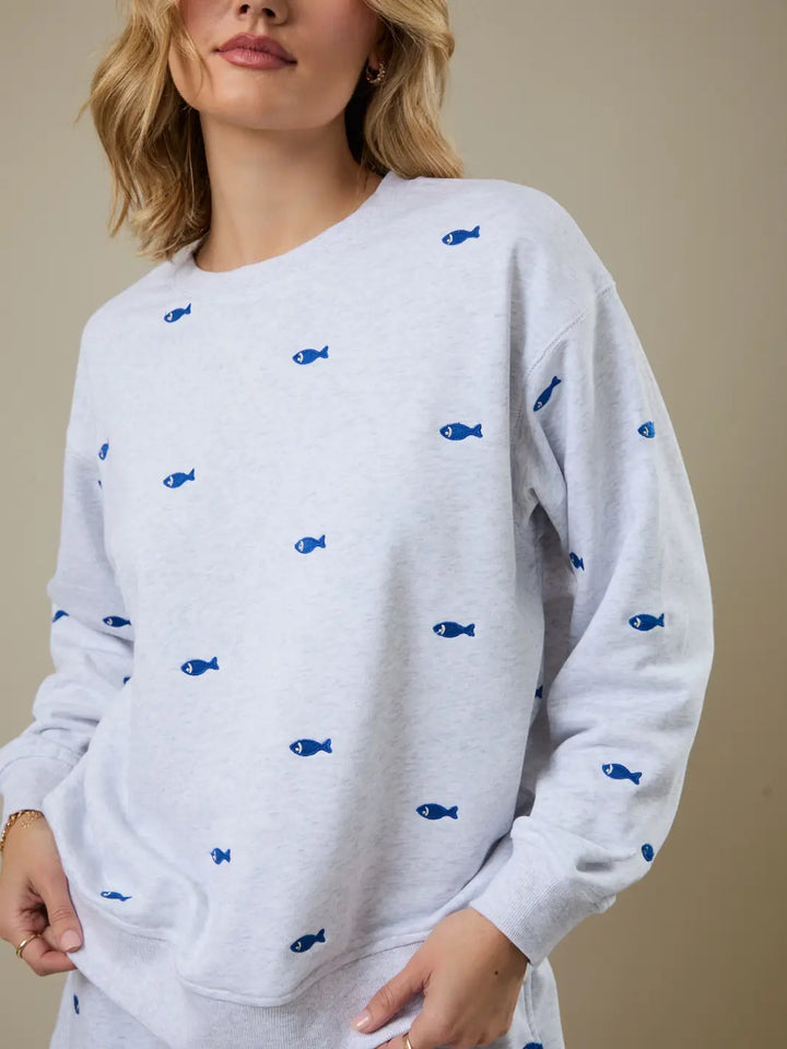 Fish Embroidered Sweatshirt