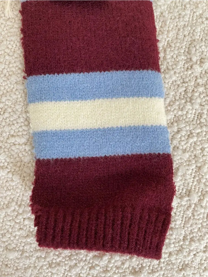 Burgundy Striped Cardigan