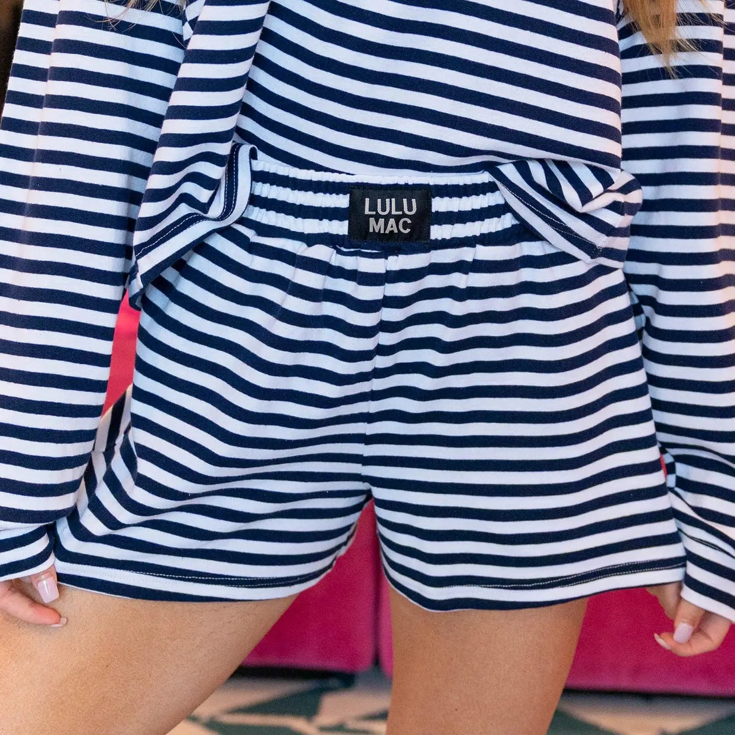 Lulu Mac Stripe Short-Navy