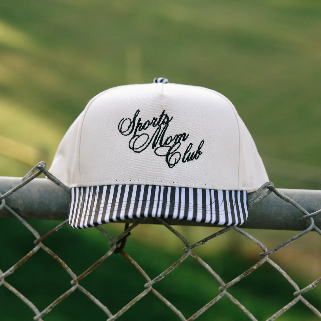 Sports Mom Club Black Striped Hat