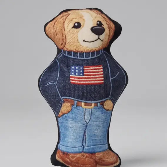 Ruff Lauren Teddy Dog | Plush Squeaker Dog Toy