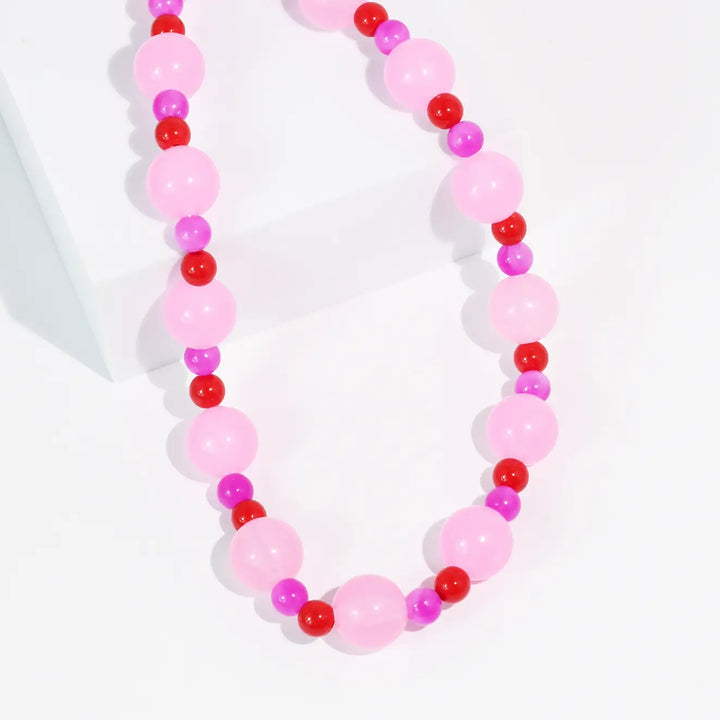 Pink Palms Stone Necklace