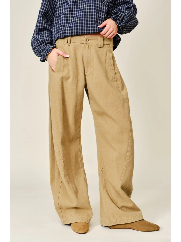 Cargo Style Seam Detail Barrel Pants