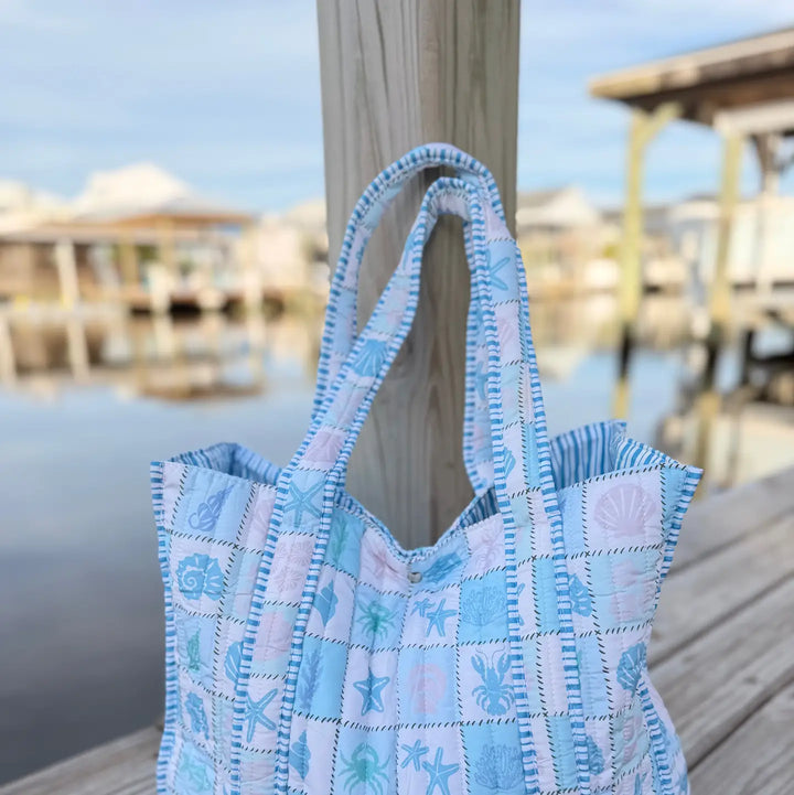 Coastal Quilted Tote Bags