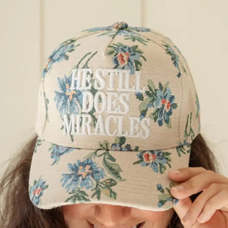 Trucker Hat: He Still Does Miracles, Floral, Snapback