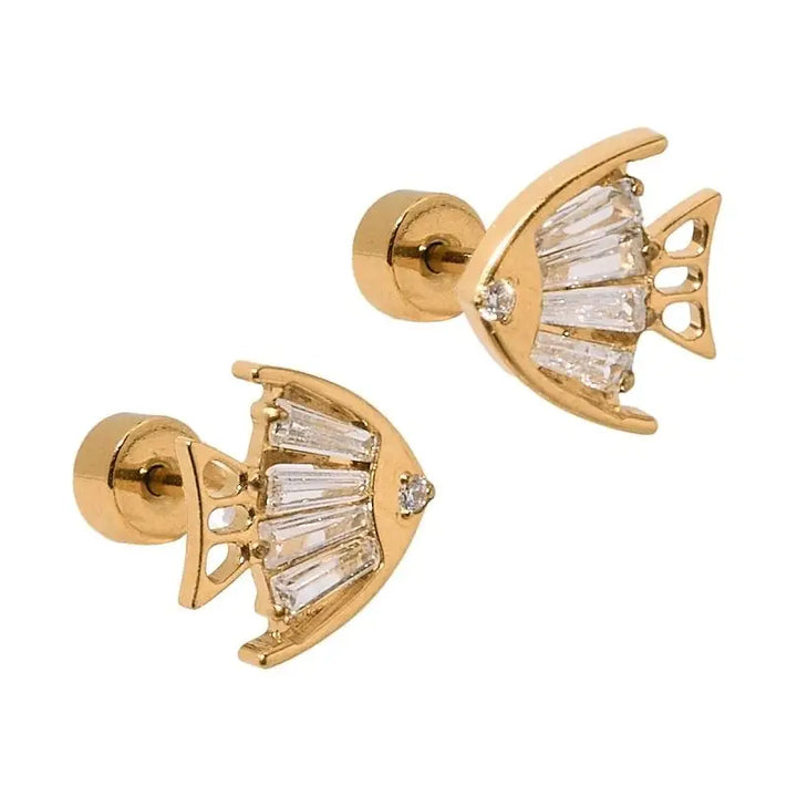 Screwback Stud Earrings - Cove Gold