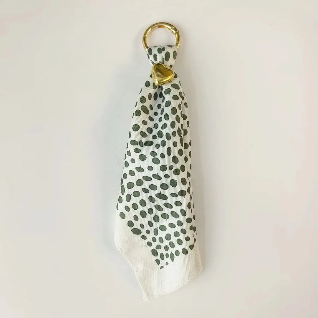 Green Dots Scarf Bag Charm