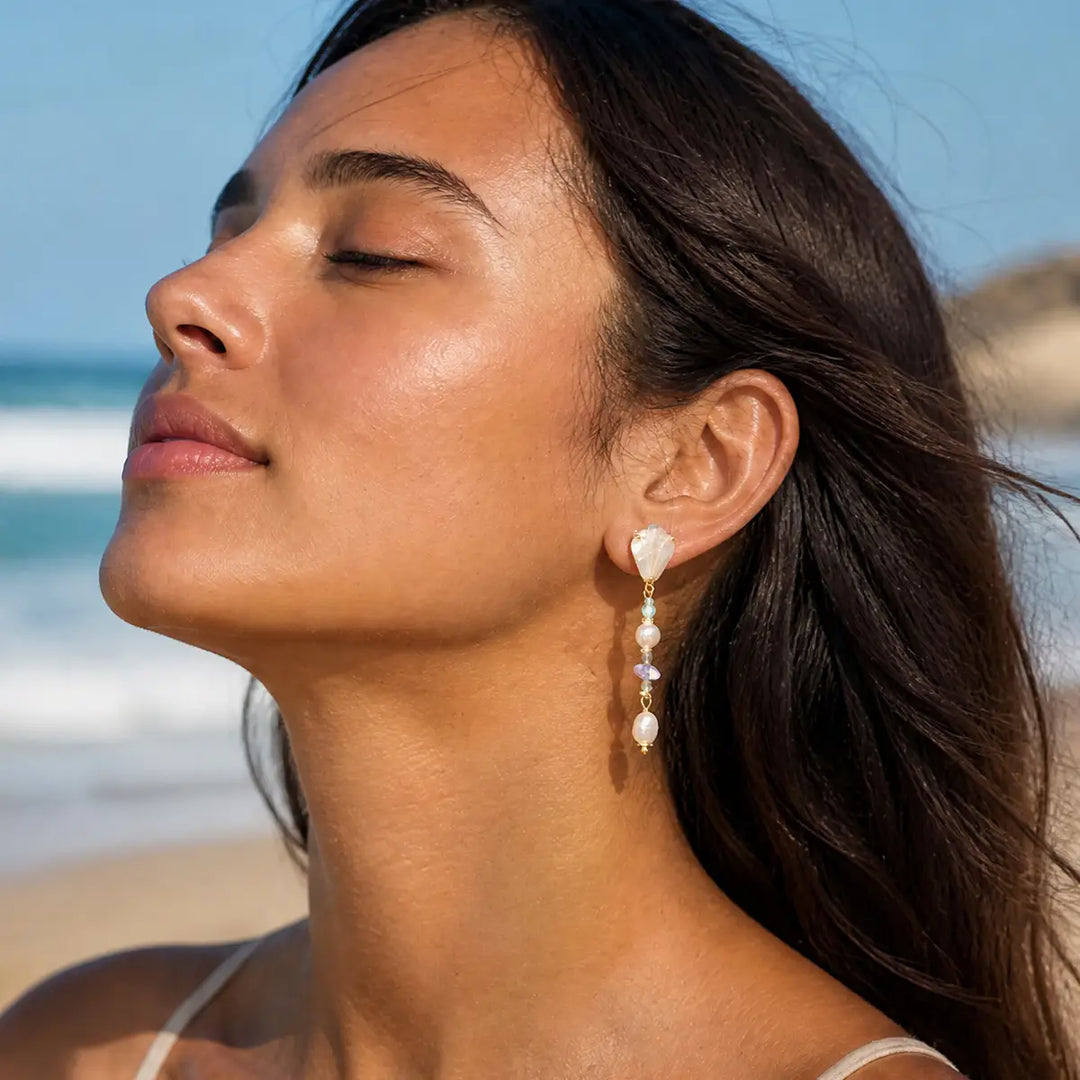 Beach Glass Drop Earrings