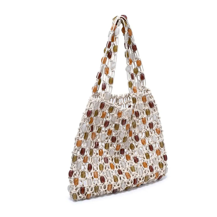 Asher Beaded Stone Tote Bag