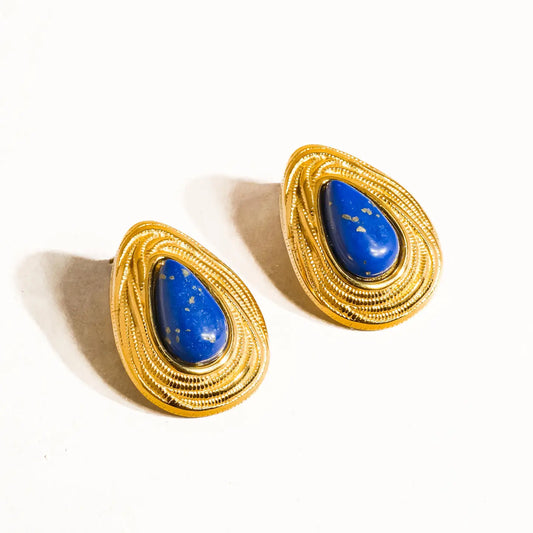 Thura 18K Gold Non-Tarnish Lapis Lazuli Droplet Earring