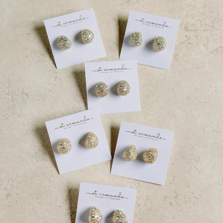 Pave Crystal Gumdrop Statement Earrings