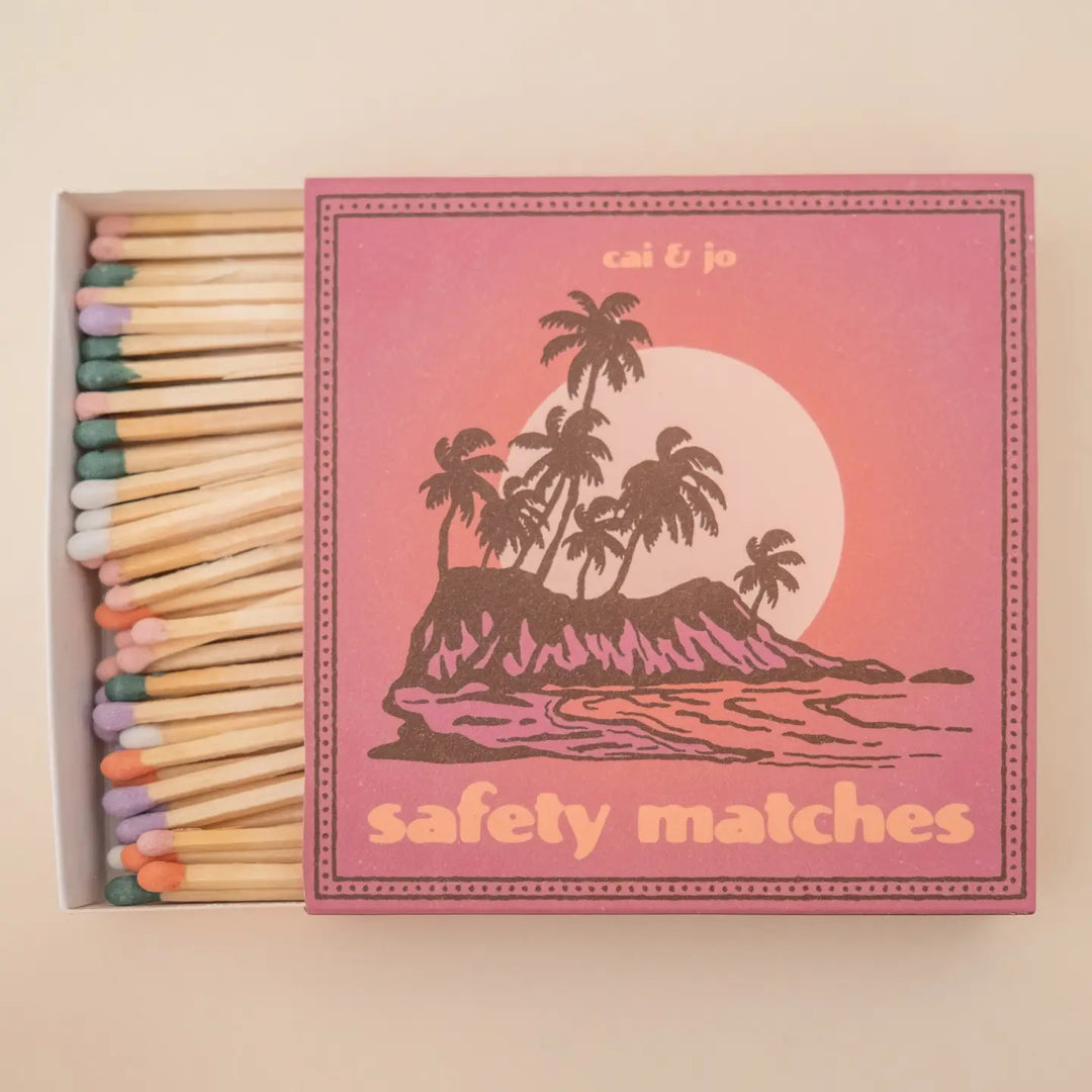 Tropical Vintage Sunset Matchbox
