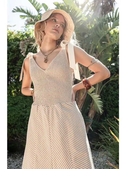 Linen Striped Dress