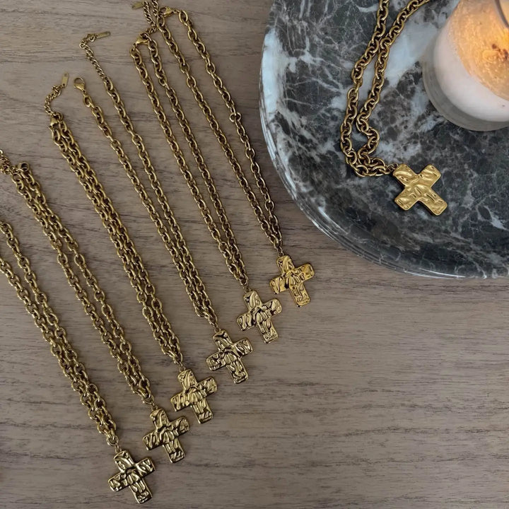 The Hammered Cross Necklace