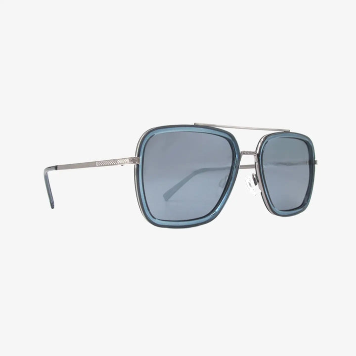 Lex Denim Polarized Navigator Metal Sunglasses