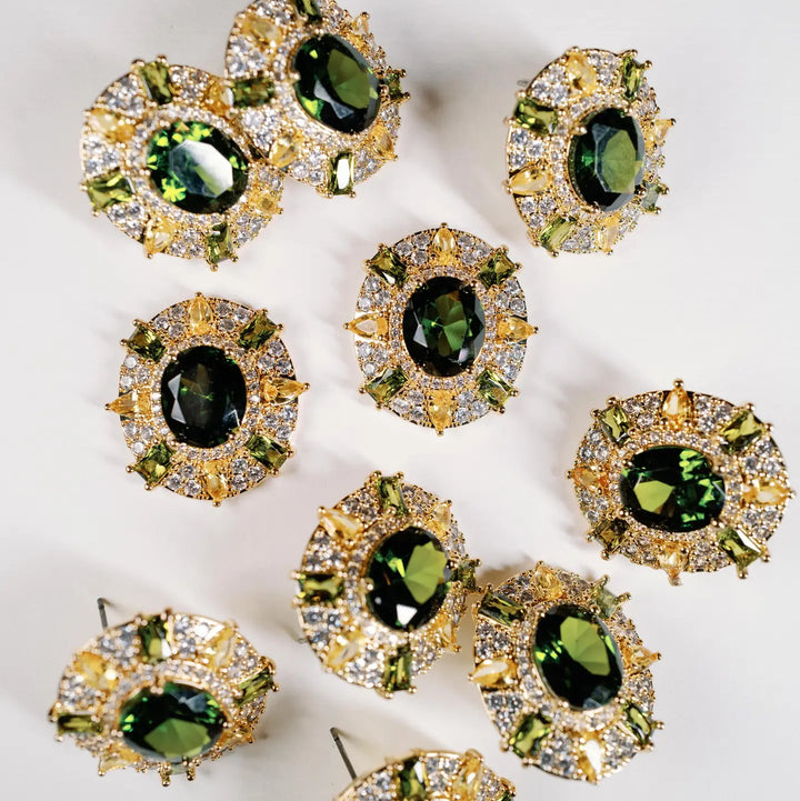 Olive & Canary Oval Luxe Statement Earrings