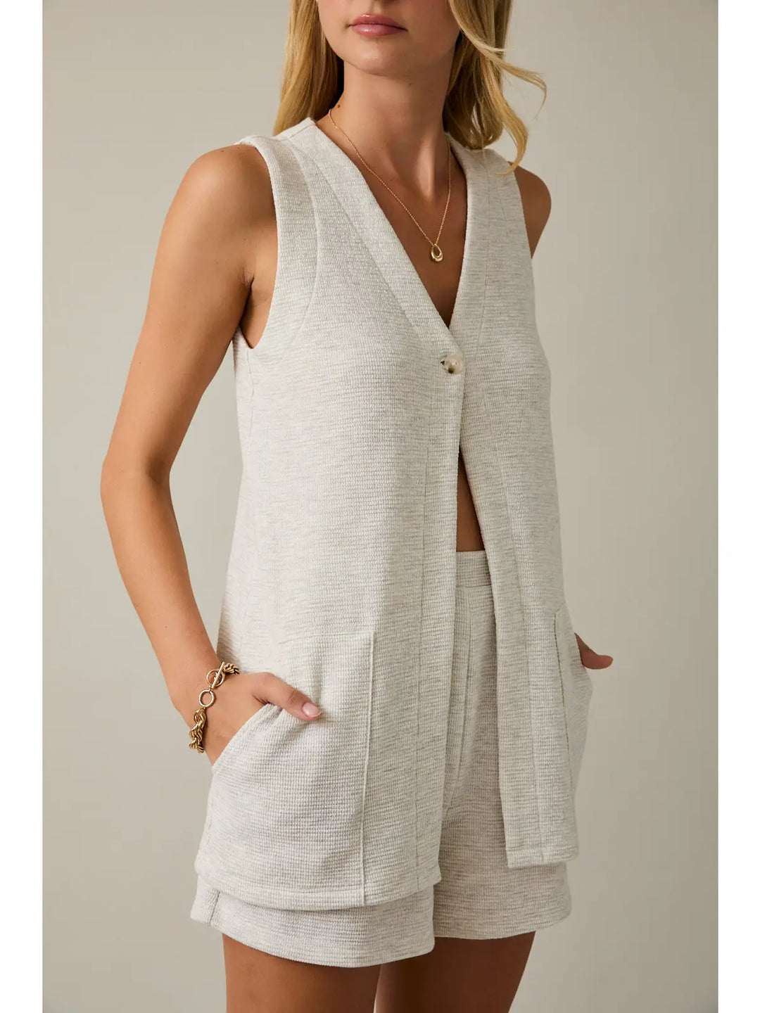 V-Neck Sleeveless Tunic Top