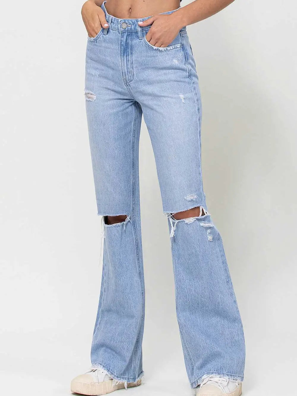 90's Vintage Light Wash Flare Jeans