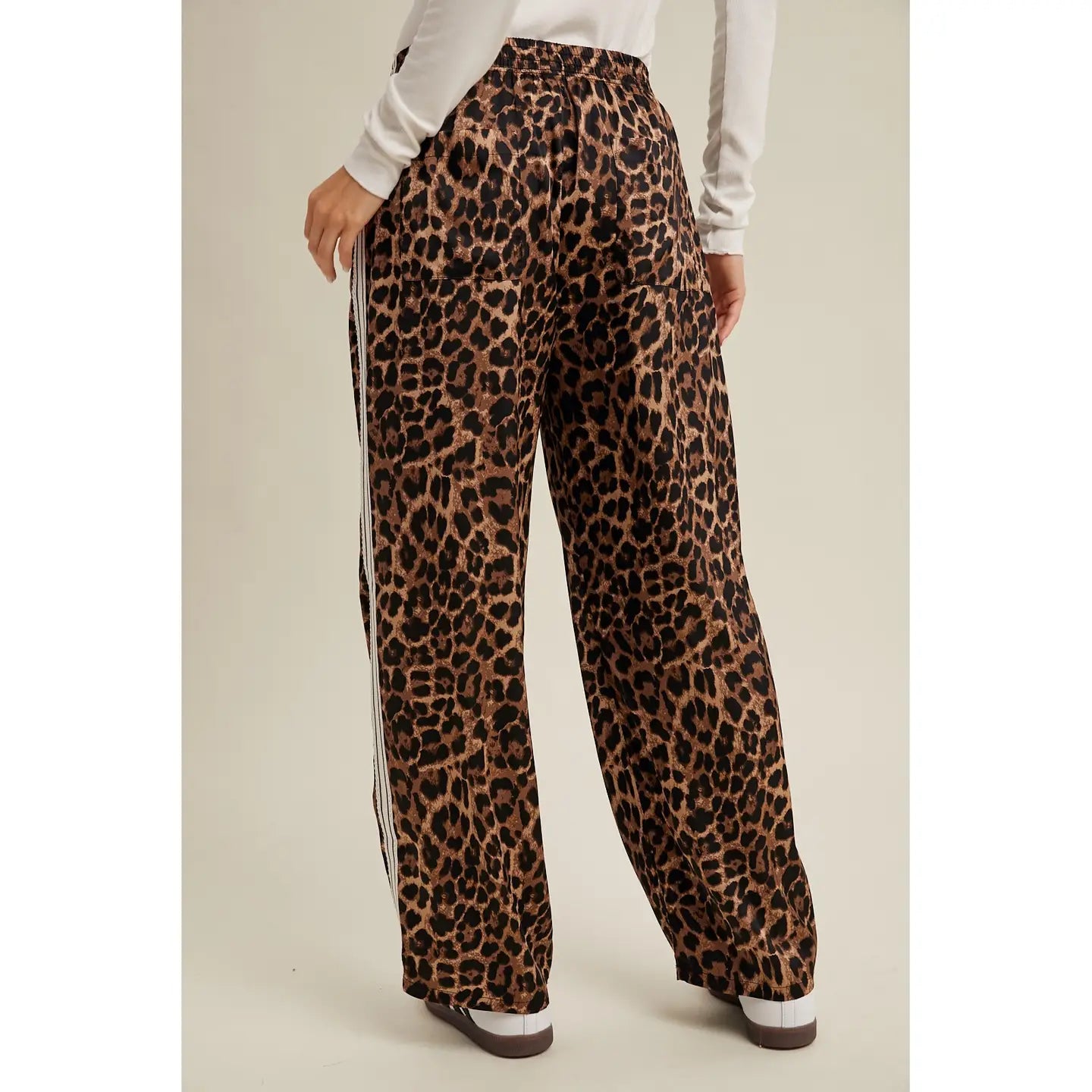 Leopard Pants with Side Trim