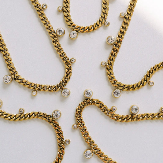 Chloe Crystal Cuban Chain Necklace