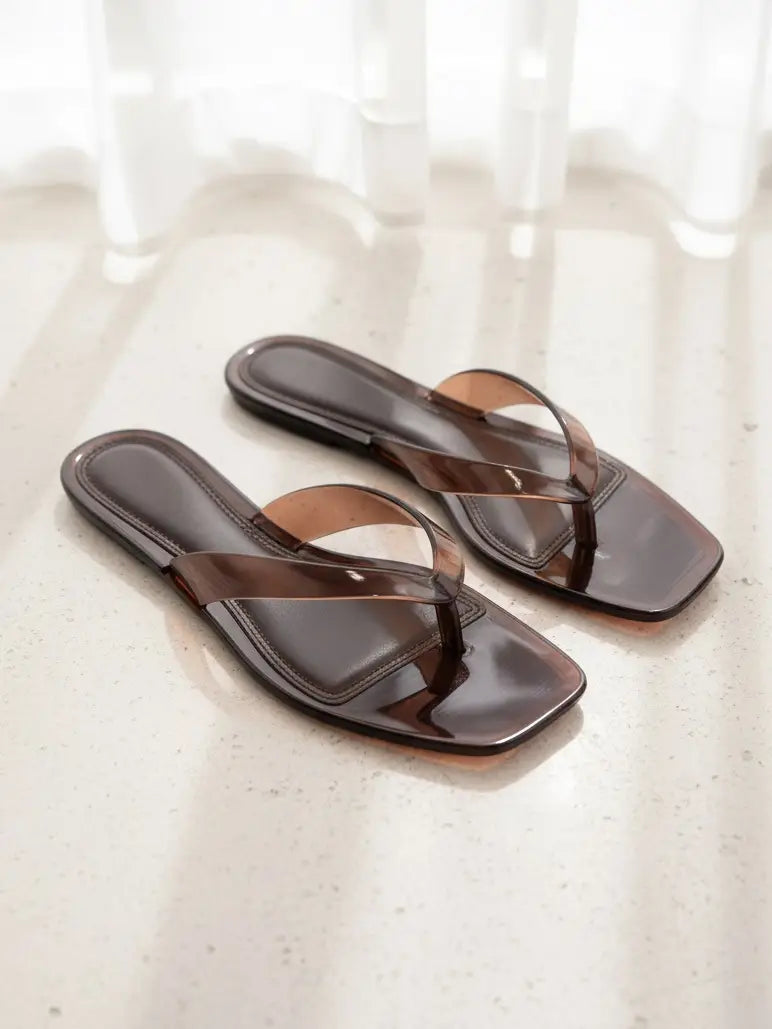 Jelly Square Toe Sandals