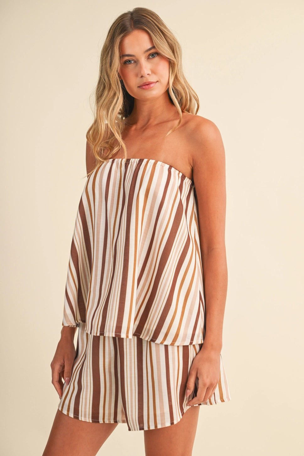 Striped Strapless Tube Top