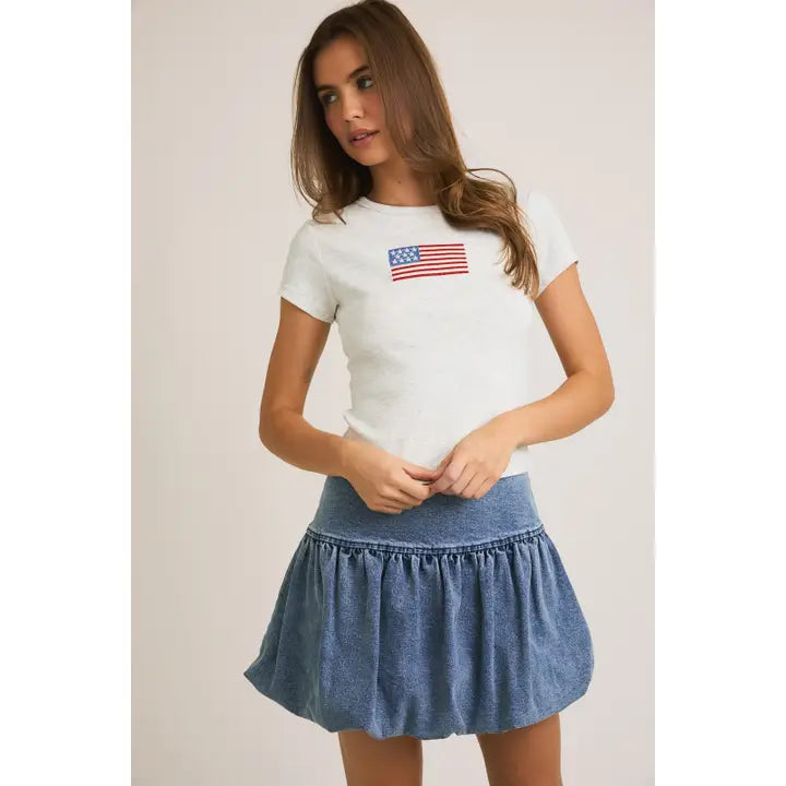Flag Fitted Baby Tee