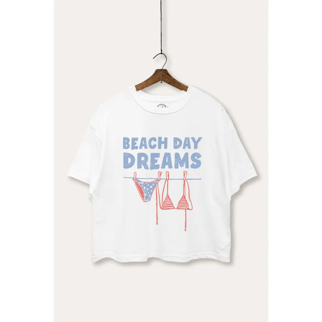 Beach Day Graphic Boxy Crop Top