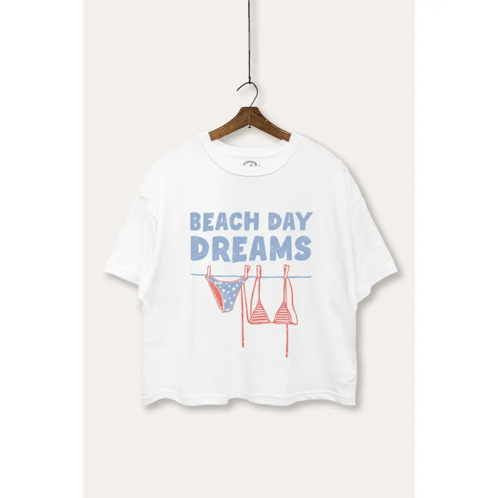 Beach Day Graphic Boxy Crop Top