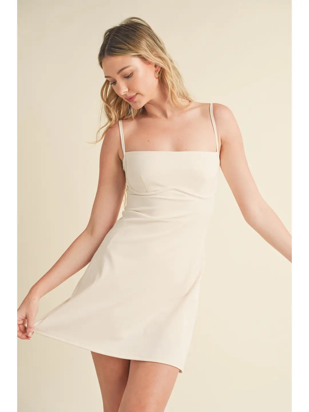 Sweetheart Cream Active Dress