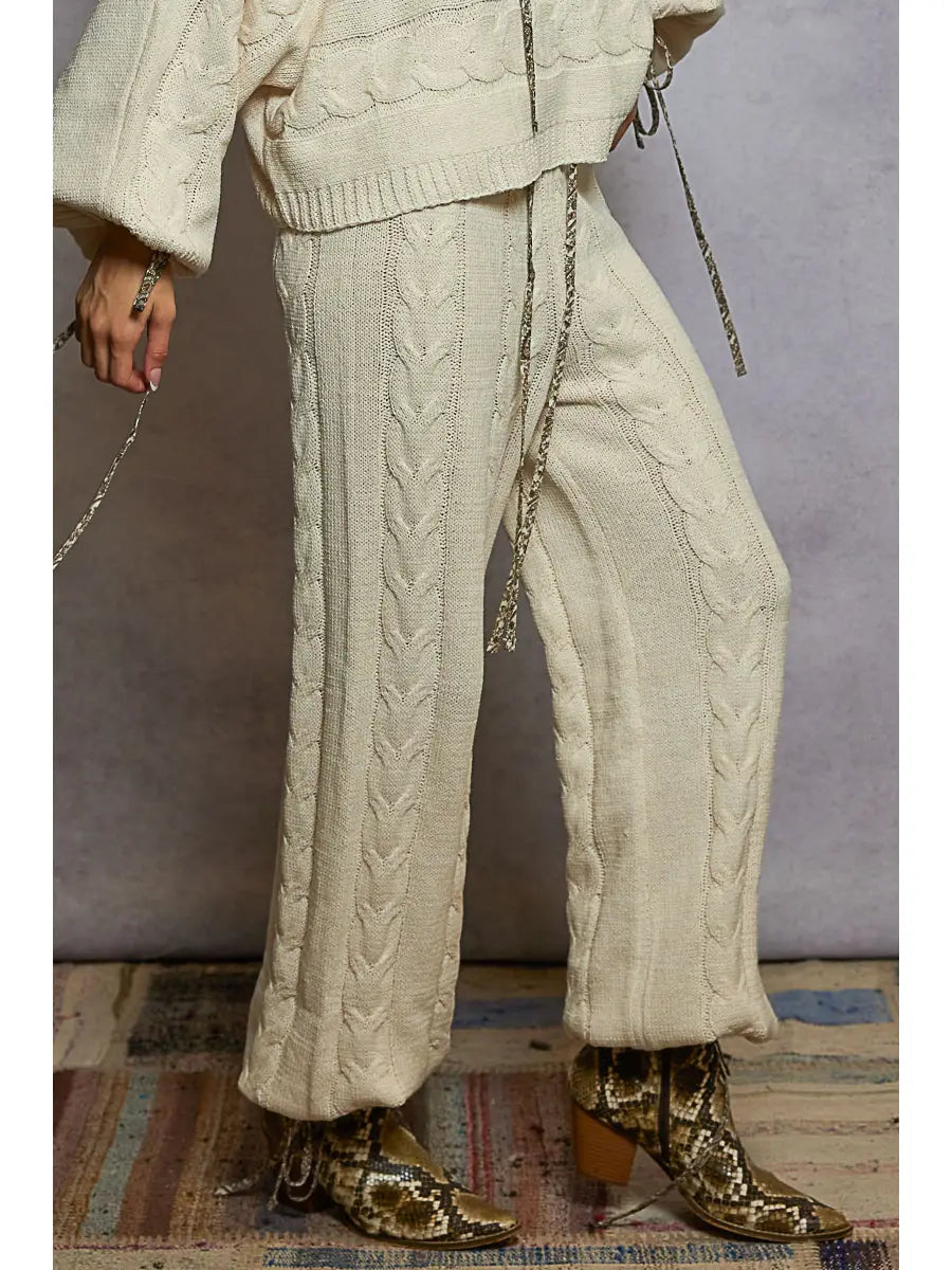 Straight Chenille Adjustable Wrist Sweater Pants by POL