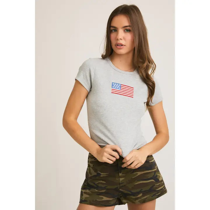Flag Fitted Baby Tee