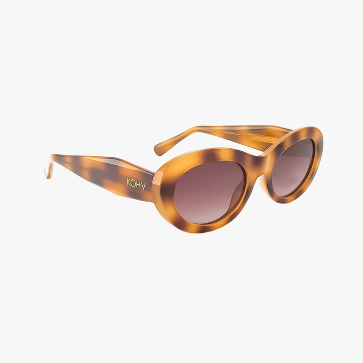 CORA MILKY TORTOISE Polarized Fashion Oval Round Sunglasses