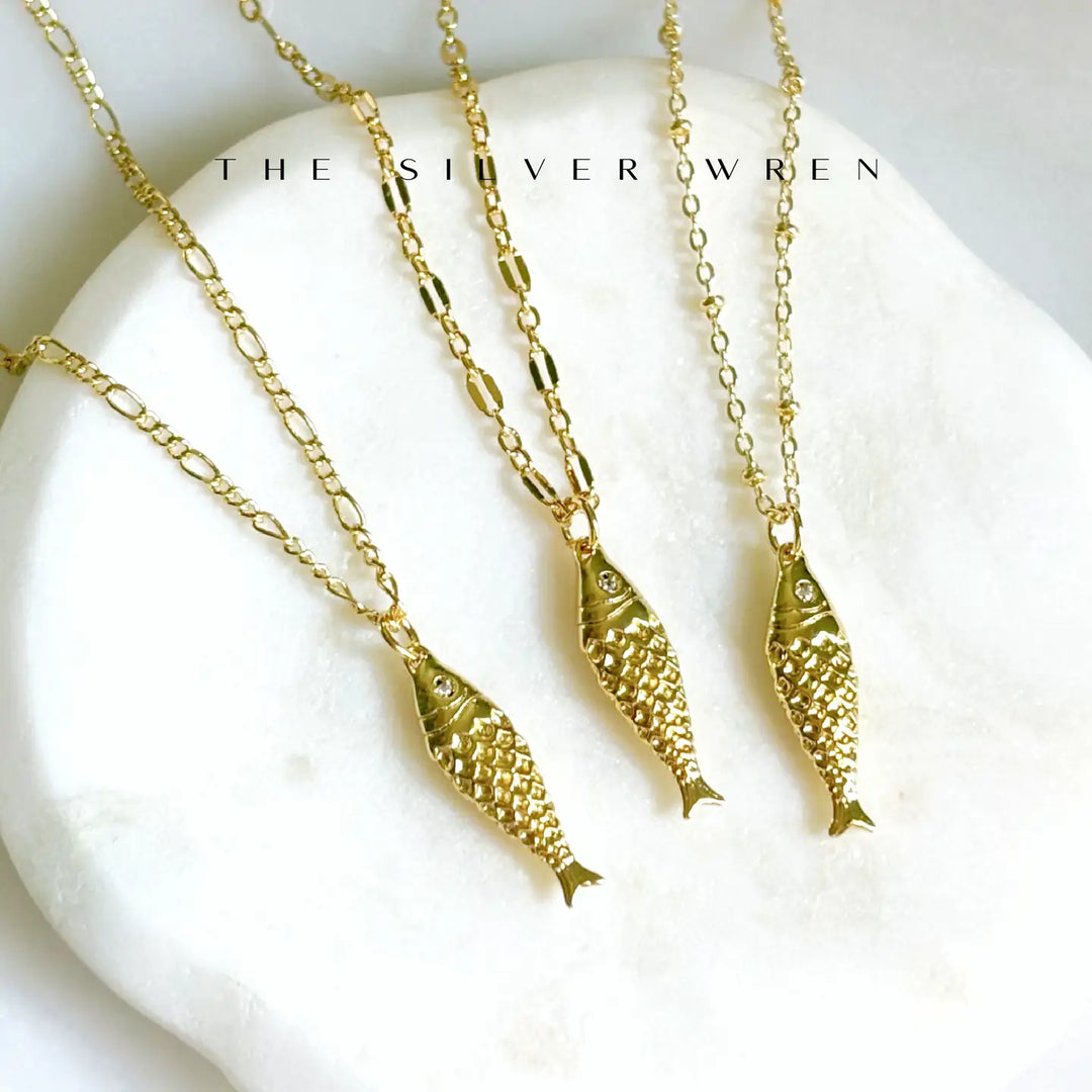 Gold Fish Pendant Necklace
