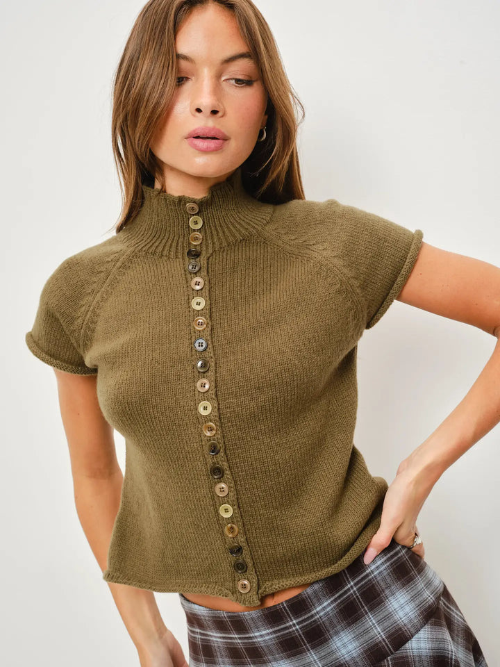 Jenna Button up Knit Top