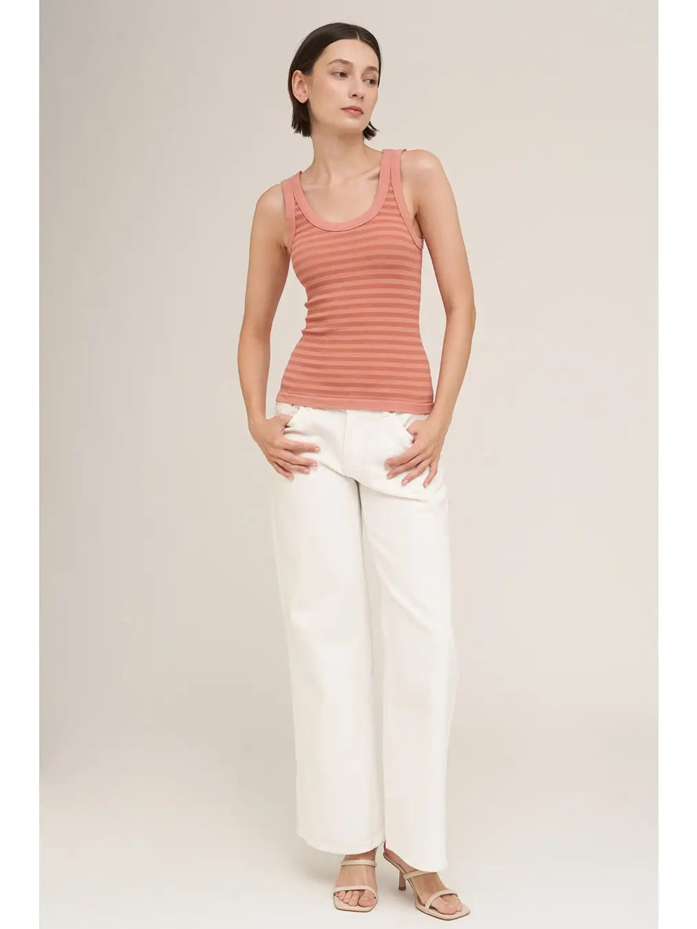 Ash Rose Reversible Striped Tank Top