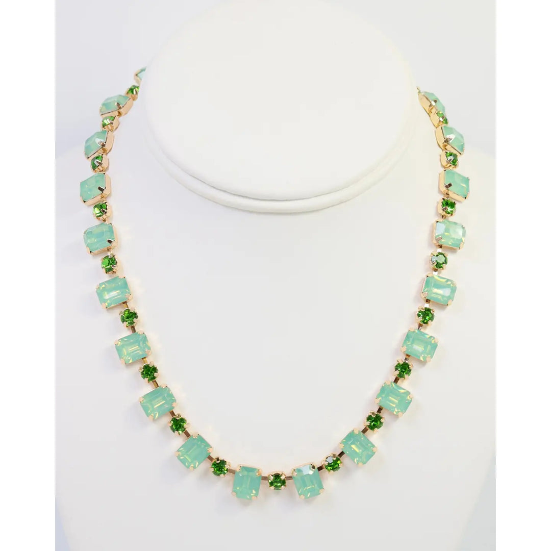 Bartlett Rhinestone Necklace Mint Opal