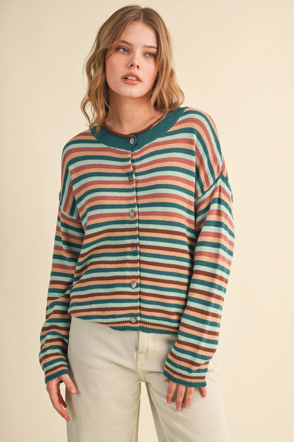 Striped Sweater Cardigan