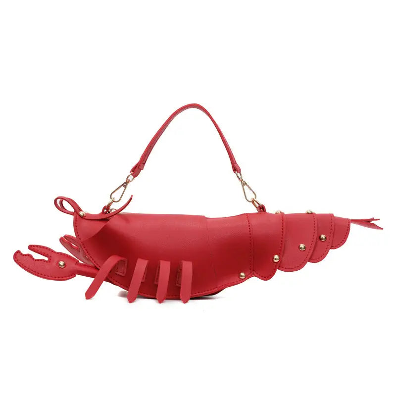 Chic Lobster Shaped Crossbody Bag with Studded Design