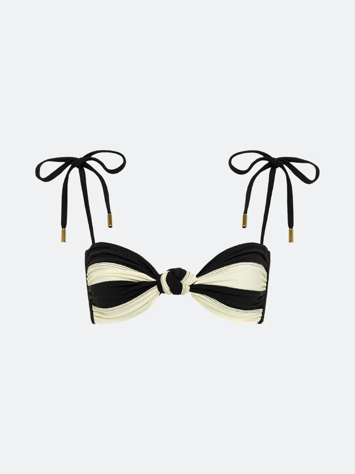 montauk bikini top - black and white contrast