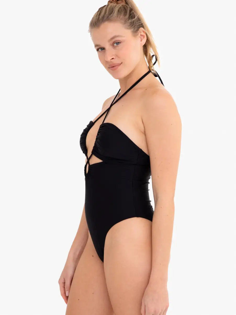 Cut Out Halter One-Piece Swimsuit