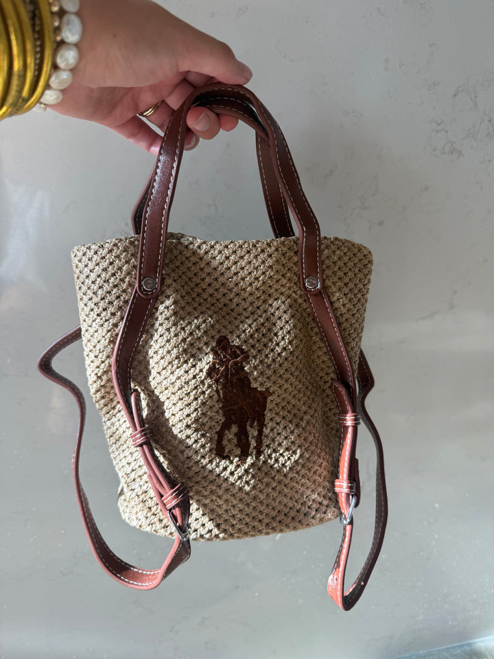 Polo Inspired Crossbody Bucket Bag