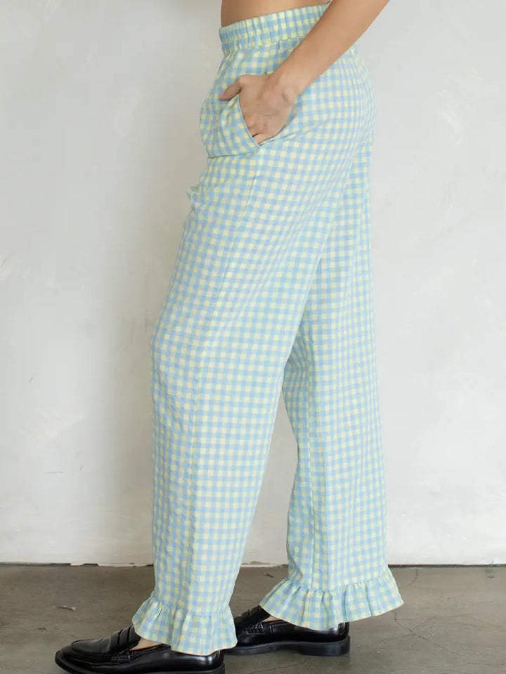 Sky/Butter Gingham Pants